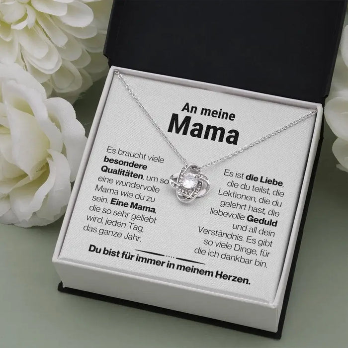 Liebesknoten-Halskette für Mama – Herzgeschenk mit Bedeutung