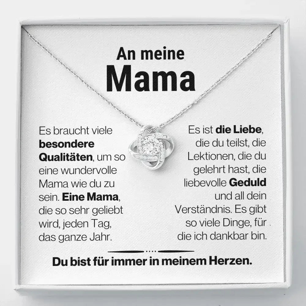 Liebesknoten-Halskette für Mama – Herzgeschenk mit Bedeutung